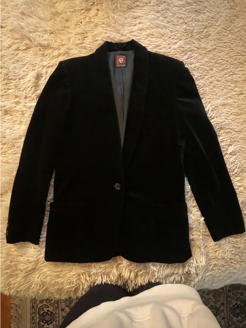 Vintage Anne Klein Black Velvet Blazer Jacket